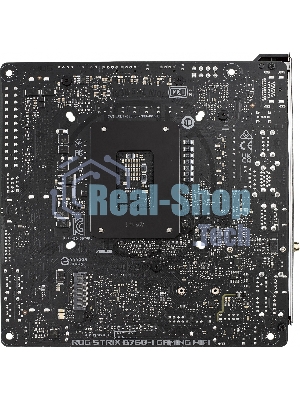 Материнская плата ASUS ROG STRIX B760-I GAMING WIFI, LGA 1700, Intel B760, 2xDDR5, 4xSATA, 2xM.2, 1xPCIe 5.0 x16, 1xHDMI, 1xDP, 1x 2.5Gb LAN, 3xUSB-A 2.0, 3xUSB-A 3.2 Gen 1, 1xUSB-C 3.2 Gen 1, 1xUSB-C 3.2 Gen 2x2, 5x3.5 мм, 7.1, Mini-ITX
