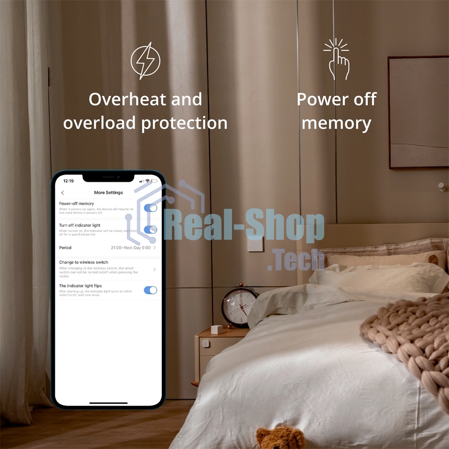 Выключатель умный Aqara Smart wall switch H1 ((with neutral, single rocker) WS-EUK03