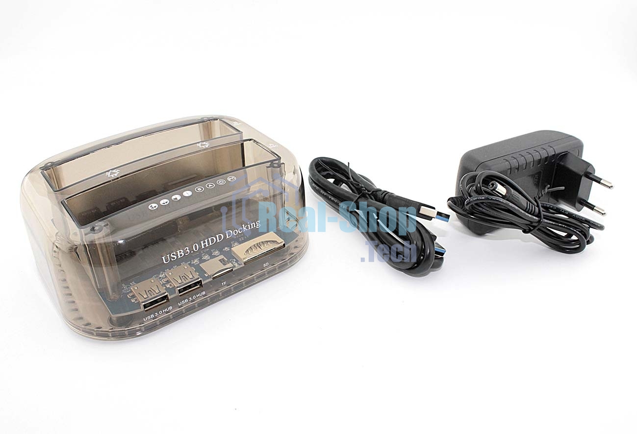Адаптер-переходник (стакан) Yucun для HDD SATA USB 3.0 + кардридер