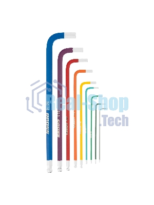 Набор ключей Gross 16400 имбусовых hex 1.5–10мм s2 9шт магнит экстра-длин. с шаром хром/краска