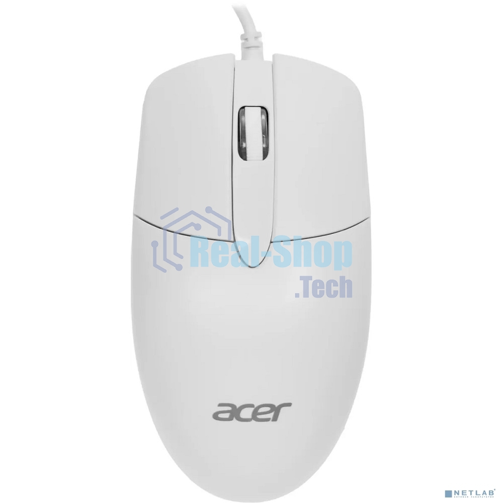 Мышь проводная Acer OMW300 белый, 1200 dpi, USB, кнопки - 3
