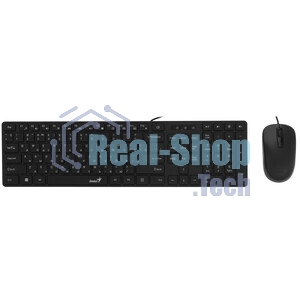 Комплект клавиатура+мышь Genius SlimStar C126 проводной, USB, 1000 DPI, чёрный