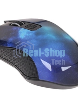 Мышь беспроводная Qumo Office M27 Universe синий, 1600 dpi, радиоканал, USB, кнопки - 4