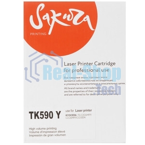 Картридж Sakura TK590Y для Kyocera Mita FS-C2026/C2126MFP, желтый, 5000 к.