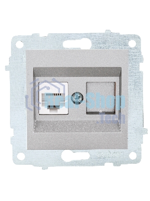 Ovivo Механизм роз. комп. 1-местн. (RJ45 CAT6), серебро, 600-000310-229