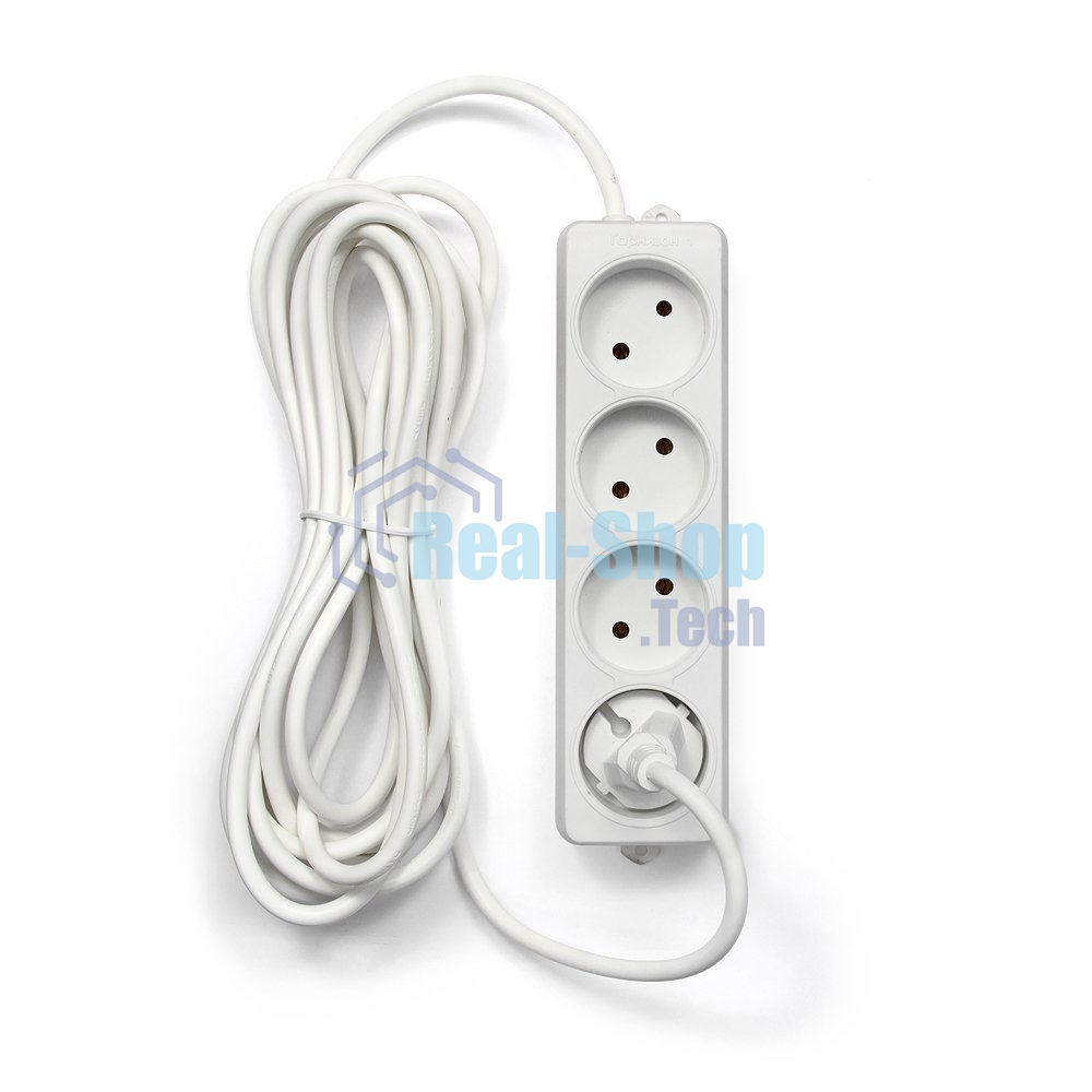 Удлинитель Гарнизон EL-NL4-W-5, 4 розетки допустимый ток 10А, длина 5 м.