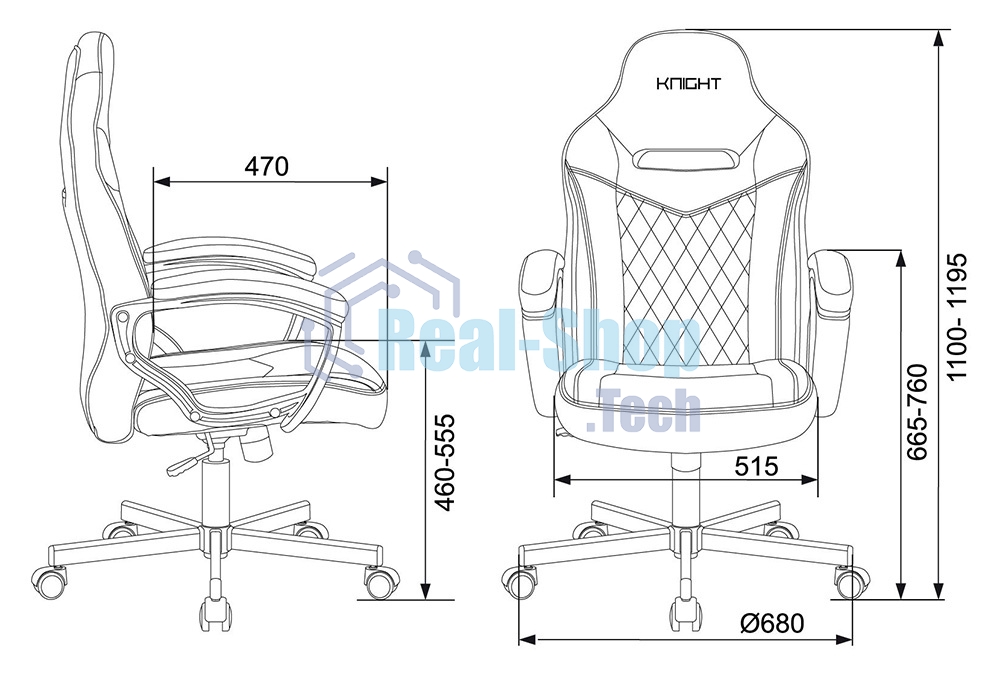 Кресло игровое Бюрократ VIKING 6 KNIGHT B FABRIC черный крестовина металл/пластик