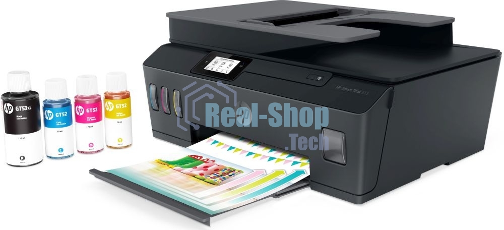 МФУ струйное HP Smart Tank 615 AiO (Y0F71A), A4, цветной, печ. до 22 стр/мин. (ч/б) до 16 стр/мин. (цвет), скан. до 5 стр/мин. (ч/б) 3 стр/мин. (цвет), 1200 x 1200 dpi (ч/б печать, скан.) 1200 x 4800 dpi (печать цвет), USB, Wi-Fi, BlueTooth, Air Print, Mopria