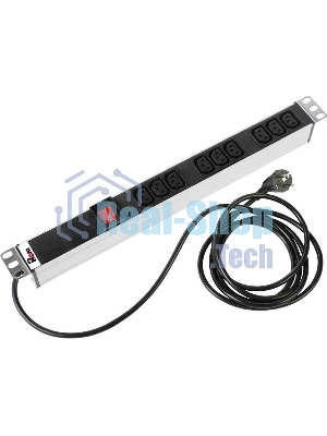ЦМО Блок розеток Rem-16 с выкл., 9 IEC 60320 C13, 16A, алюм., 19