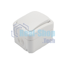 Выключатель одноклавишный Kranz Mini OG открытой установки, IP54 белый