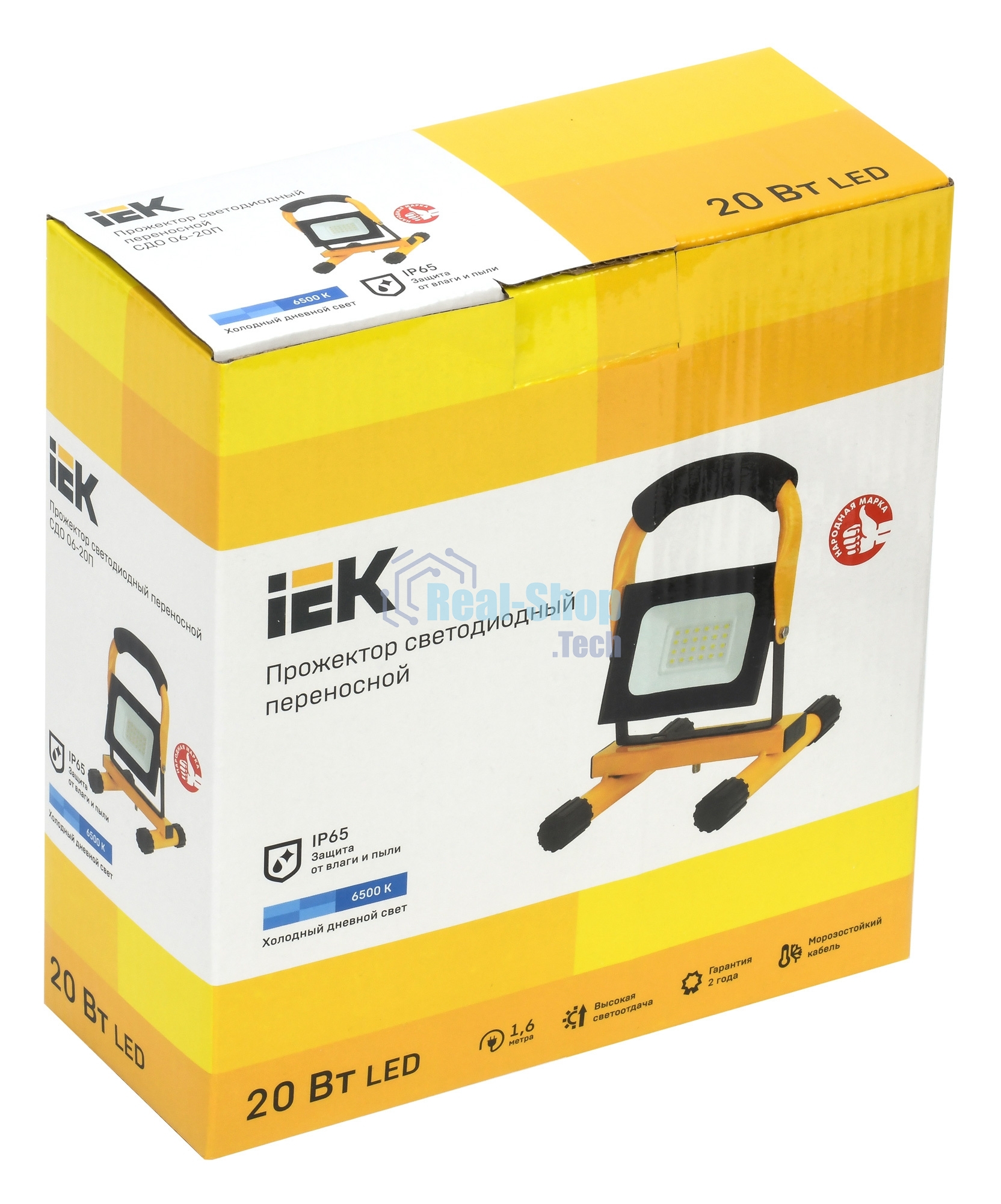 Прожектор светодиодный Iek LPDO603-020-65-K02 СДО 06-20П переносной 6500К IP65 черный