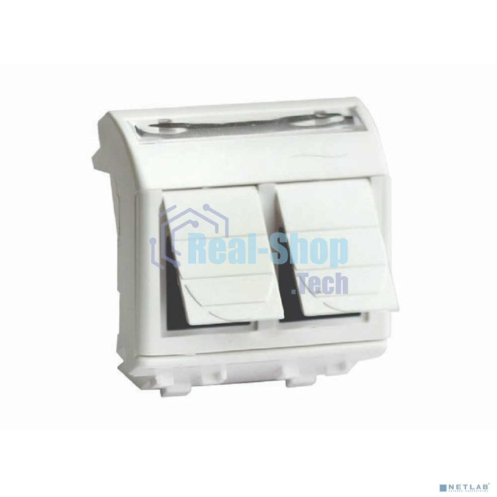 Ком.роз. двойная R J 45 кат.5e, Brava, белая, 2мод