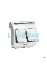 Ком.роз. двойная R J 45 кат.5e, Brava, белая, 2мод