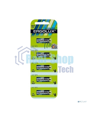 Батарейки Ergolux LR27A BL-5 (A27-BP5,12В) (5 шт. в уп-ке)