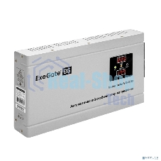 Стабилизатор напряжения ExeGate Master Turbo AVS-2000 (2000ВА, 100-265В, цифр. индикация вход/вых. напряжения, 220В±8%, КПД 98%, 5 уровней защиты, задержка, усиленный метал.корпус, евророзетка, RTL)