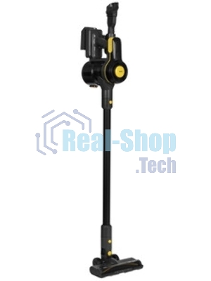Пылесос вертикальный Centek CT-2573 черный/желтый, питание от аккумулятора, 215 Вт, уборка сухая, пылесборник 0.8 л, работа от АКБ max 45 мин
