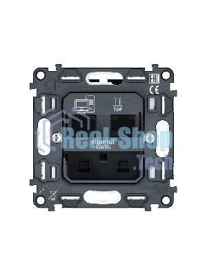 Механизм компьютерной двойной розетки RJ-45 (8P8C) CAT6 с автоматической защитной шторкой QUANT VM189