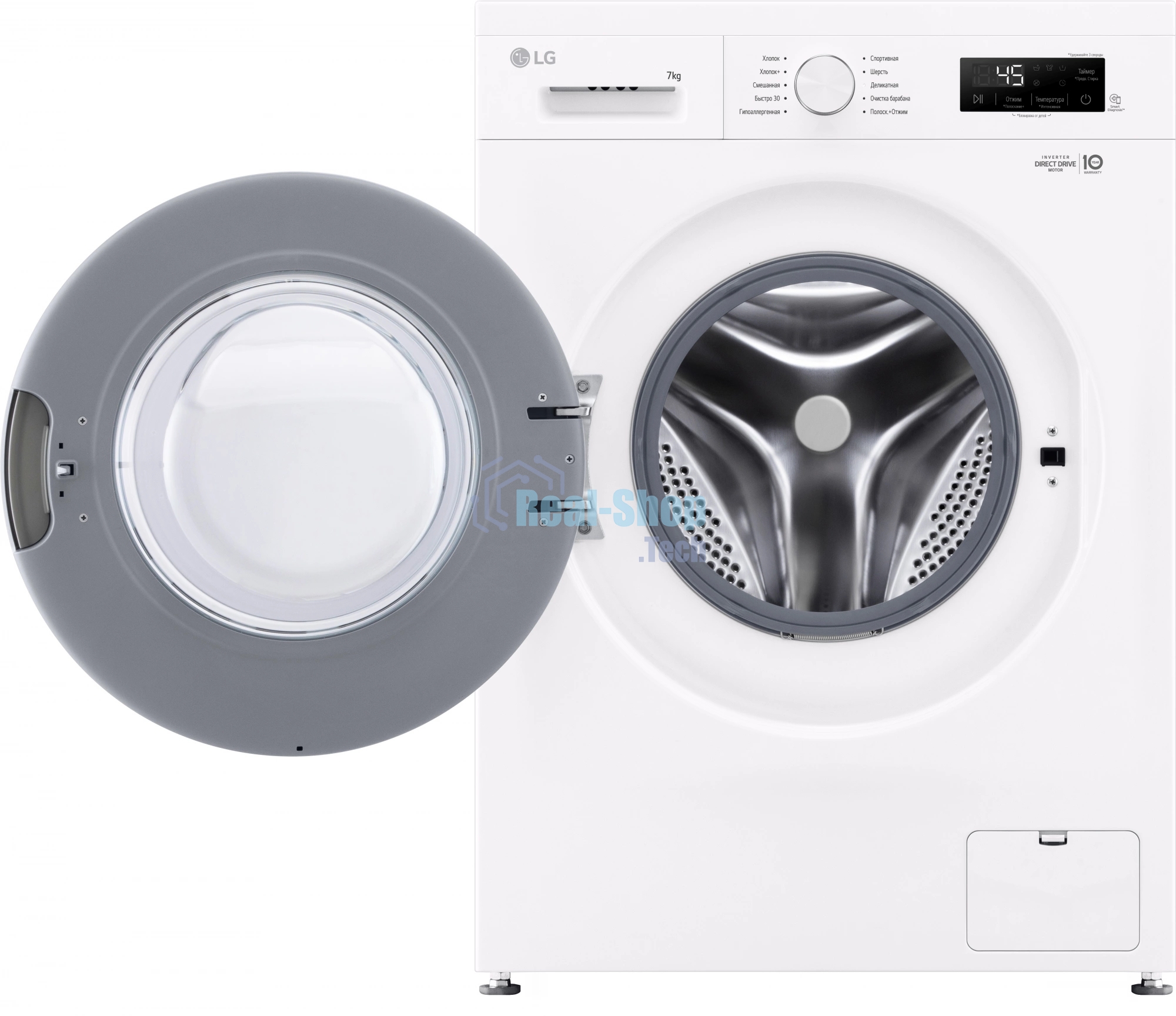Стиральная машина LG F2Y1HS3W белый, загрузка фронтальная 7 кг, 1200 об/мин., класс: А