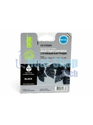Картридж струйный Cactus CS-CC654 черный для №901 HP OfficeJet-4500/J4580/J4660/J4680 (18мл)