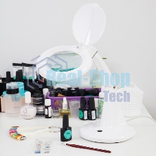 Лупа настольная 3D+12D Rexant с подсветкой 60 LED, белая