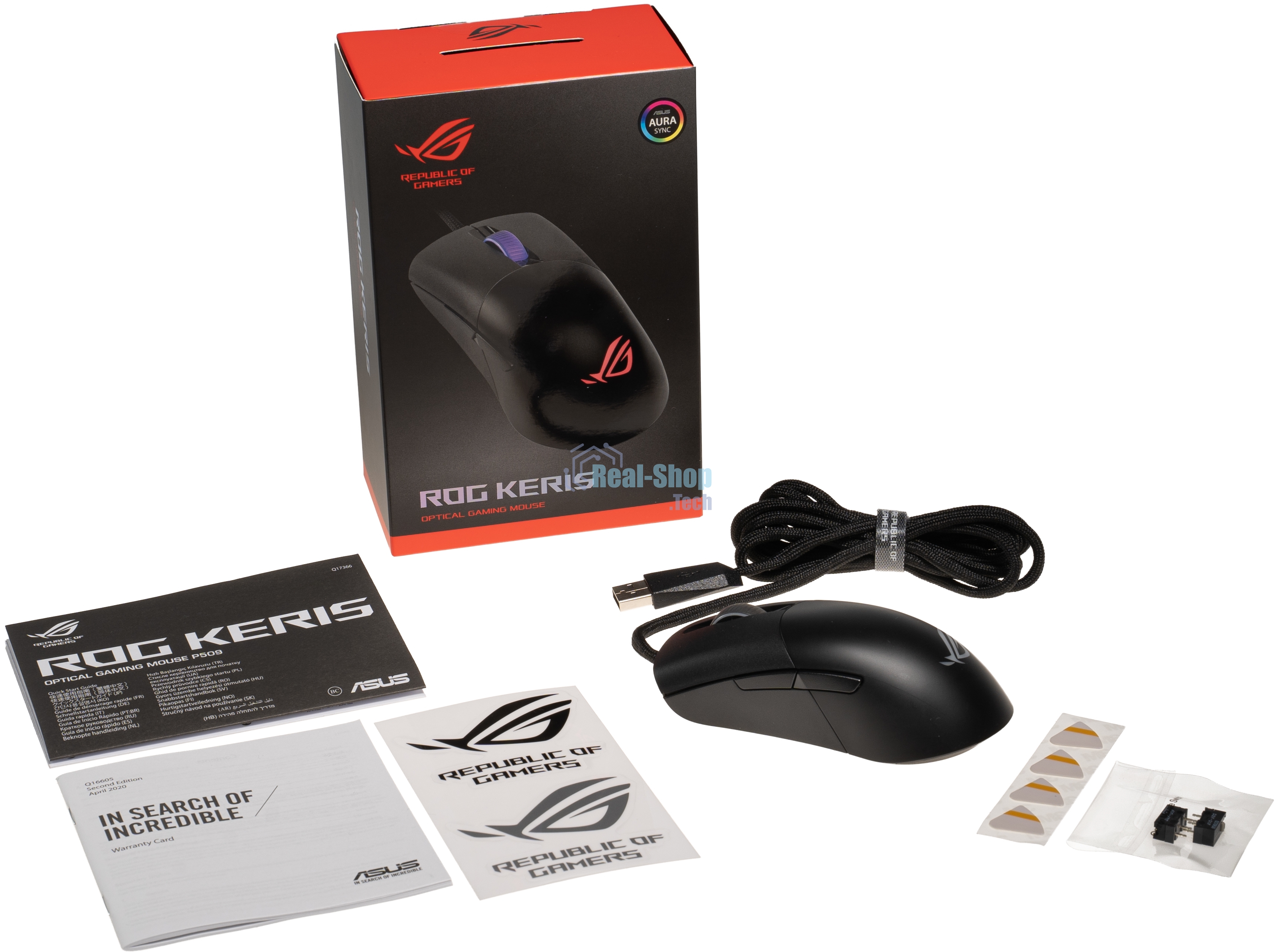 Мышь проводная ASUS ROG Keris черный, 16000 dpi, USB, кнопки - 7