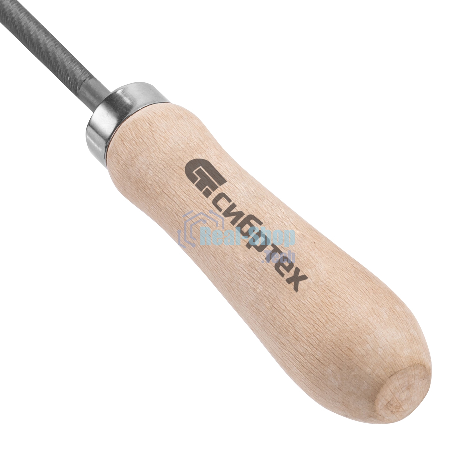 Напильник Сибртех, 150 мм, круглый, деревянная ручка