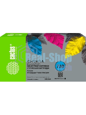Картридж струйный Cactus CS-P2V71A №730 черный матовый (300мл) для HP Designjet T1600/1700/2600