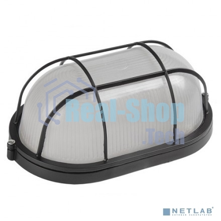 Светильник НПП 1402 60Вт E27 IP54 черный овал с решеткой ИЭК LNPP0-1402-1-060-K02