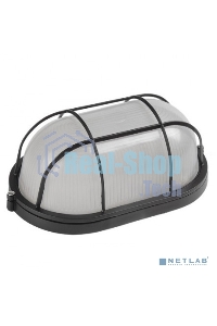 Светильник НПП 1402 60Вт E27 IP54 черный овал с решеткой ИЭК LNPP0-1402-1-060-K02