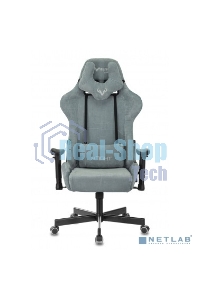 Кресло игровое Бюрократ VIKING KNIGHT LT28 FABRIC серо-голубой крестовина металл/пластик