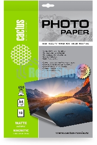 Фотобумага Cactus CS-MMA465010 A4/650г/м2/10л./белый матовое/магнитный слой для струйной печати