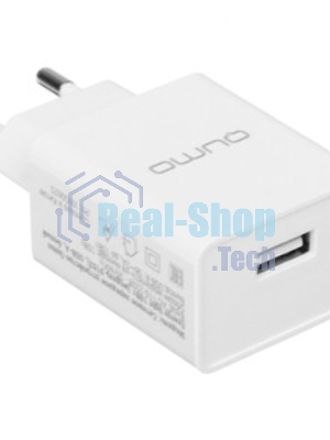 Сетевое зарядное устройство Qumo Energy light 10Вт, (модель 0103), порт: USB-A, + кабель PVC 1м. USB-A на MicroUSB, белый