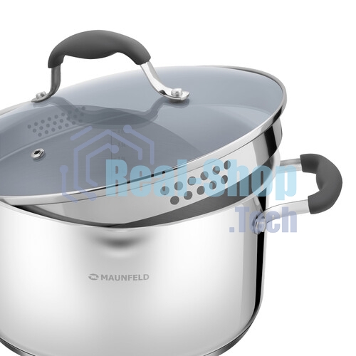 Кастрюля Maunfeld LAURA MCS40S08GR из нержавеющей стали со стеклянной крышкой, 22 см, 4 л.
