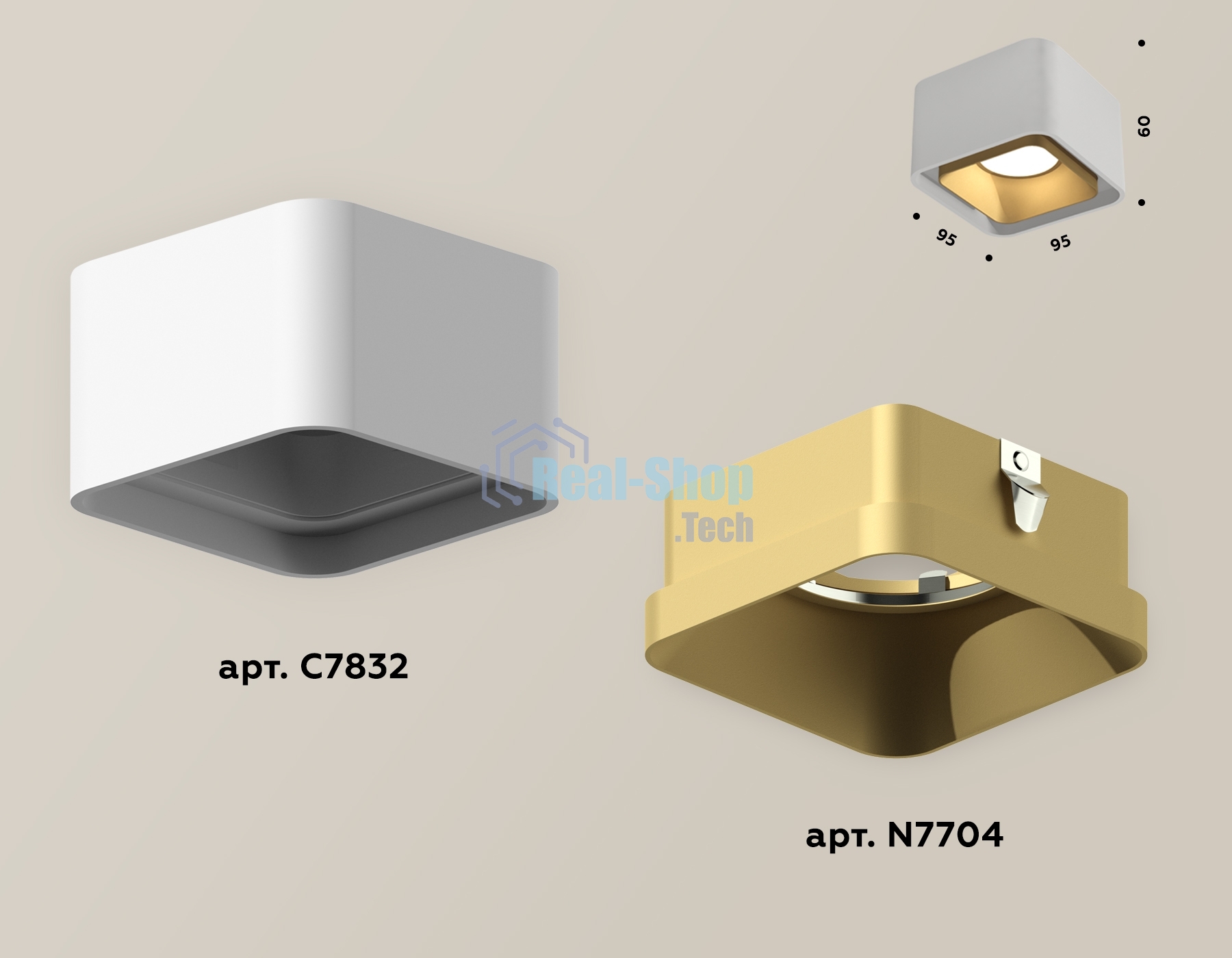 Светильник Ambrella Light XS7832004 SWH/SGD белый песок/золото песок MR16 GU5.3 (C7832, N7704)