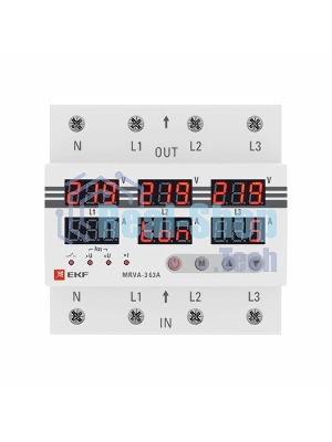 Трехфазное реле напряжения и тока с дисп. MRVA-3 63A EKF MRVA-3-63A EKF
