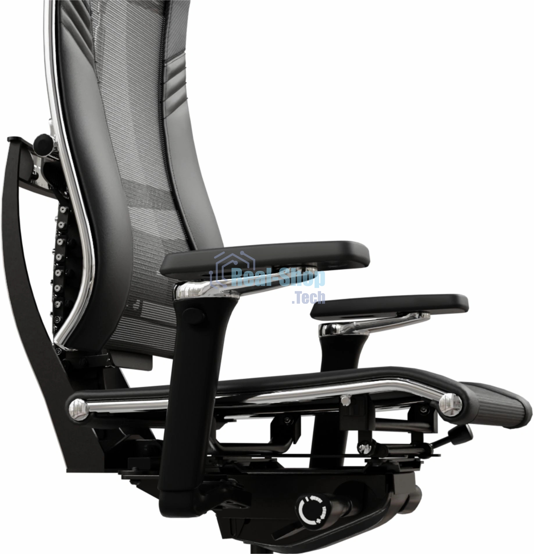 Кресло руководителя Метта Yoga 4DT B2-15D - YM93+Infinity+carbon черный сетка/кожа с подголов. крестов. алюминий хром (комплект 1 шт)