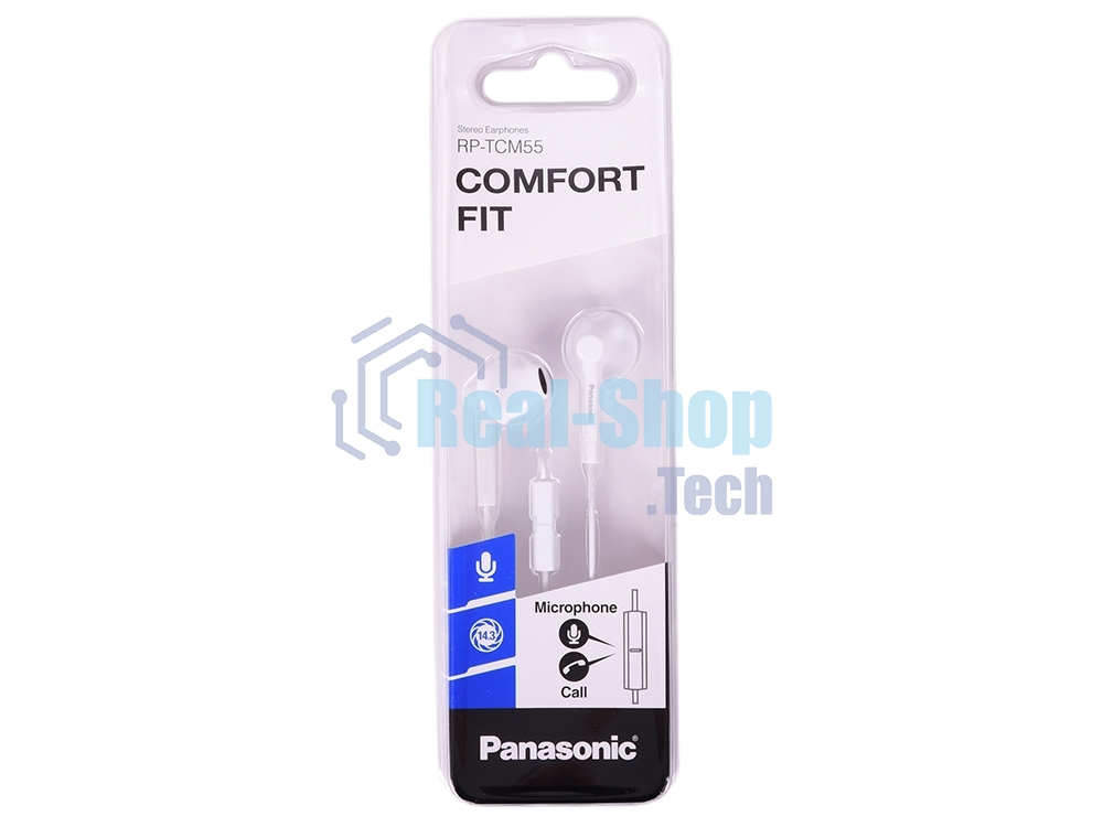 Наушники Panasonic RP-TCM55GC-W внутриканальные 10-24000Гц 1.2м 3.5мм 109дБ микрофон белые