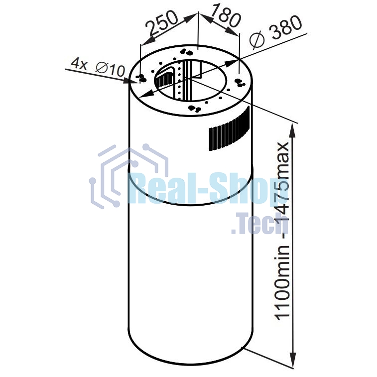 Вытяжка островная Maunfeld Lee Isla 39 нержавеющая сталь, 38 см, 1000 куб. м/ч, 52 дБ