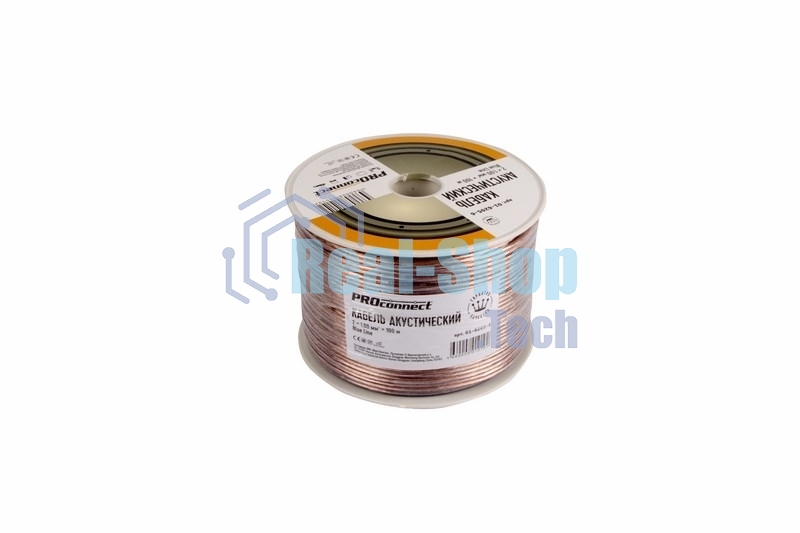 Кабель акустический PROconnect 2х1,00 мм², прозрачный BLUELINE, бухта 100 м