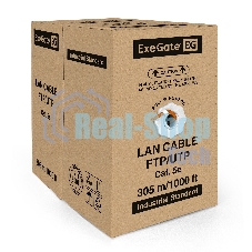 Кабель ExeGate FTP 4 пары кат.5e медь, 24AWG, экран, бухта 305м, оранжевый, LSZH