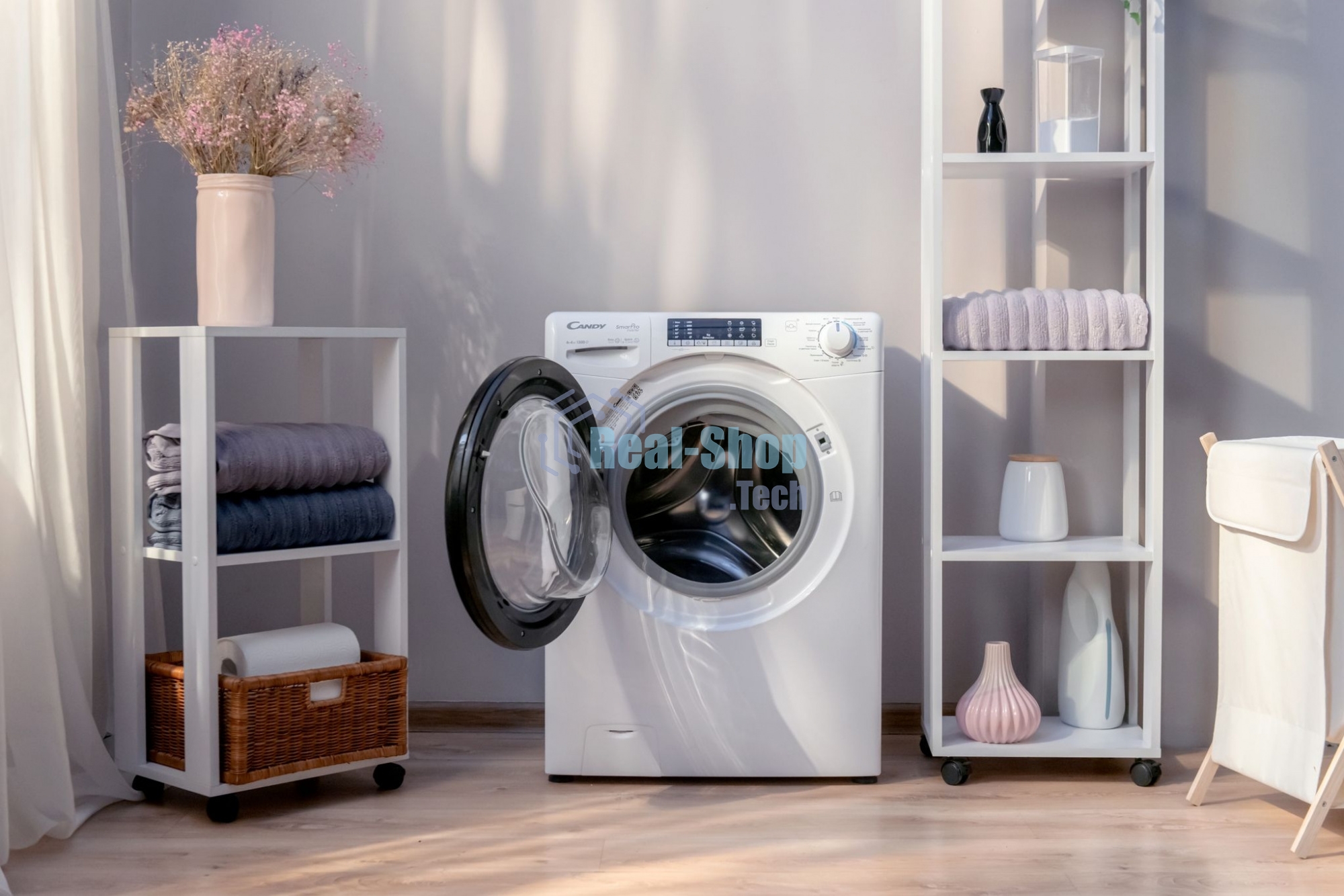 Стиральная машина Candy Smart Pro Inverter CSOW43 646TWMB-07 белый, загрузка фронтальная 6 кг, 1300 об/мин, класс B