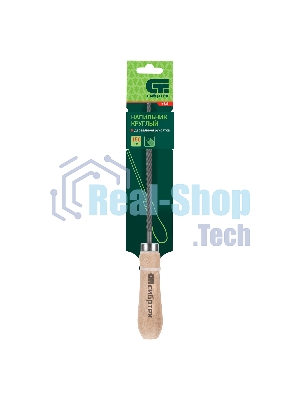 Напильник Сибртех, 150 мм, круглый, деревянная ручка