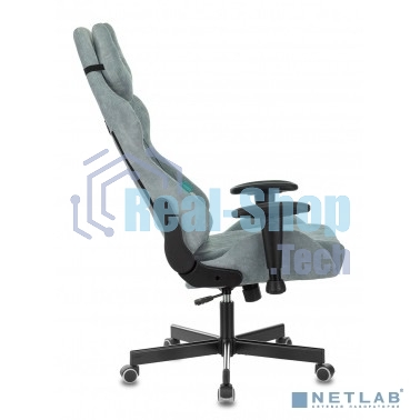 Кресло игровое Бюрократ VIKING KNIGHT LT28 FABRIC серо-голубой крестовина металл/пластик