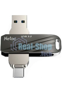 Флешка USB Netac US11 черный 64Gb USB Type-A + USB Type-C, metal/plastic case