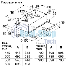 Встраивамая вытяжка Bosch Serie 2 DFT63CA60Q с выдвижным экраном, 60 см, черный, производительность до 300 м3/ч, режим отвода/циркуляции, 3 ступени мощности, кулисные переключатели, LED-освещение