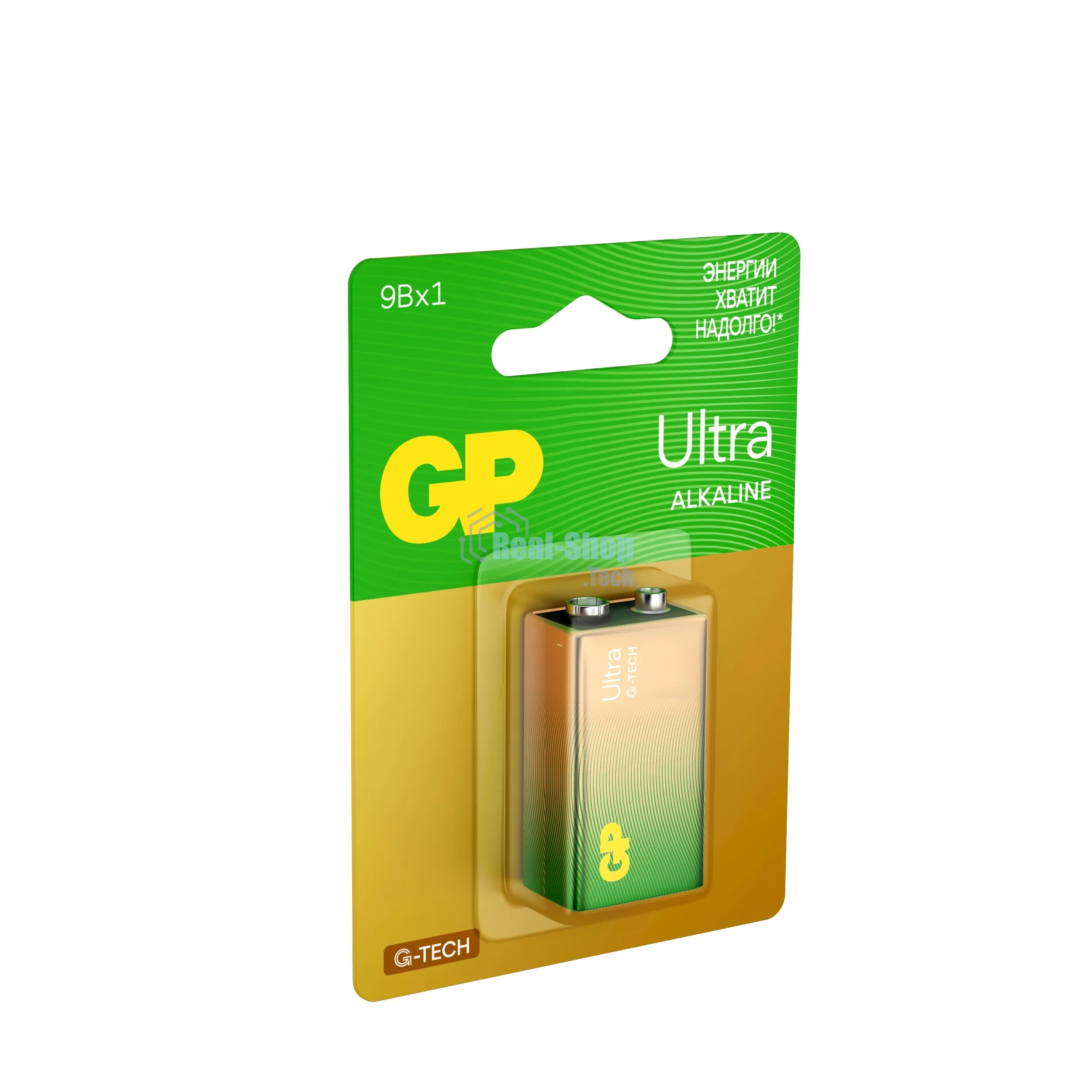 Алкалиновая батарейка GP Ultra Alkaline G-Tech 9V Крона - 1 шт. на блистере