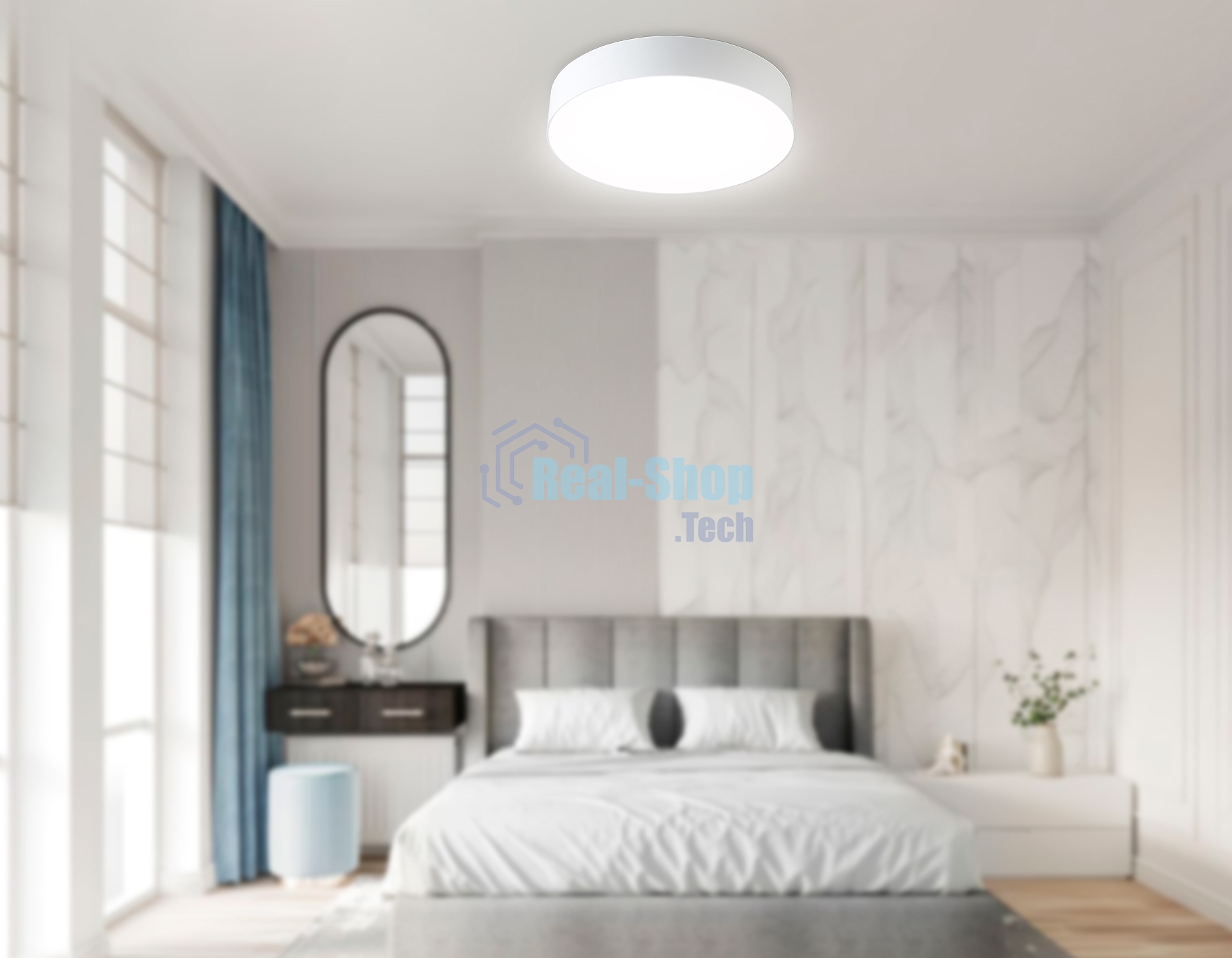 Потолочный светодиодный светильник Ambrella light FZ1350 WH белый IP20 40W 3000-6500K 390*80 (ПДУ ИК)