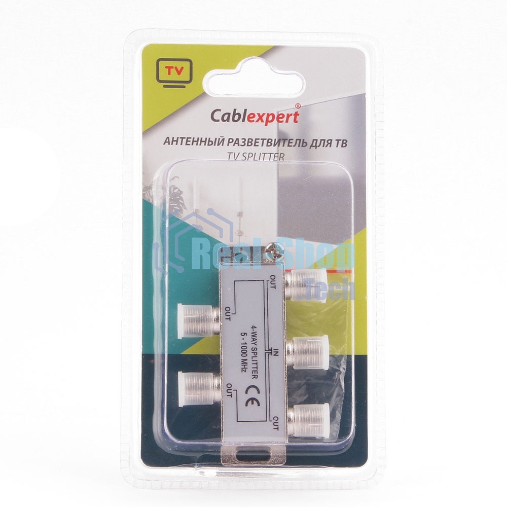 Разветвитель на 4 телевизора, Cablexpert AS-TV-04, 5-1000MHZ