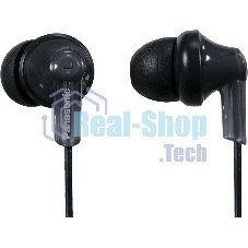 Наушники вкладыши Panasonic RP-HJE118GUK 1.1м черный проводные (в ушной раковине)