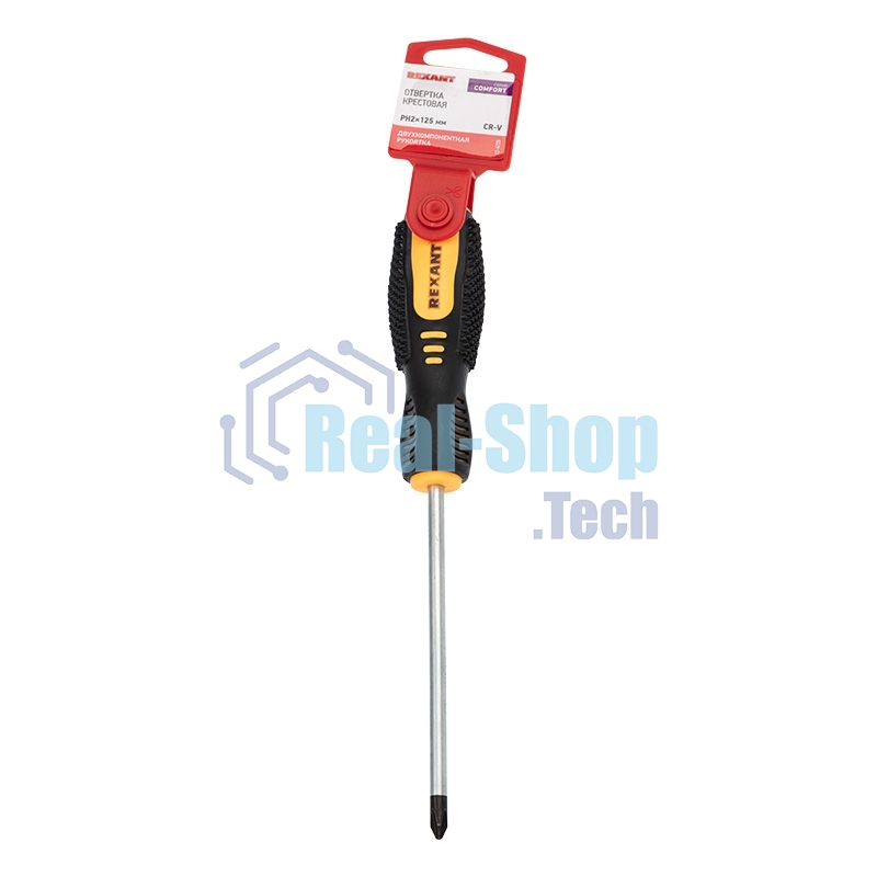 Отвертка крестовая Rexant PH 2х125 мм, двухкомпонентная рукоятка